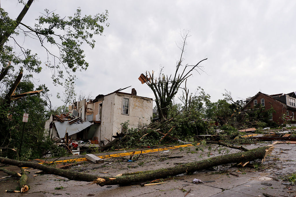 A home on the corner of Jackson and Dunklin Street stands in ruins